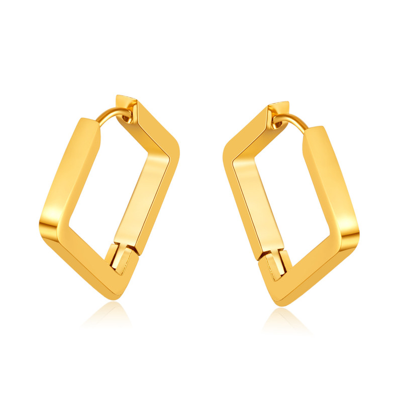 Ornament Golden Earrings Ear Clip Irregular with Personality Stainless Steel Earrings