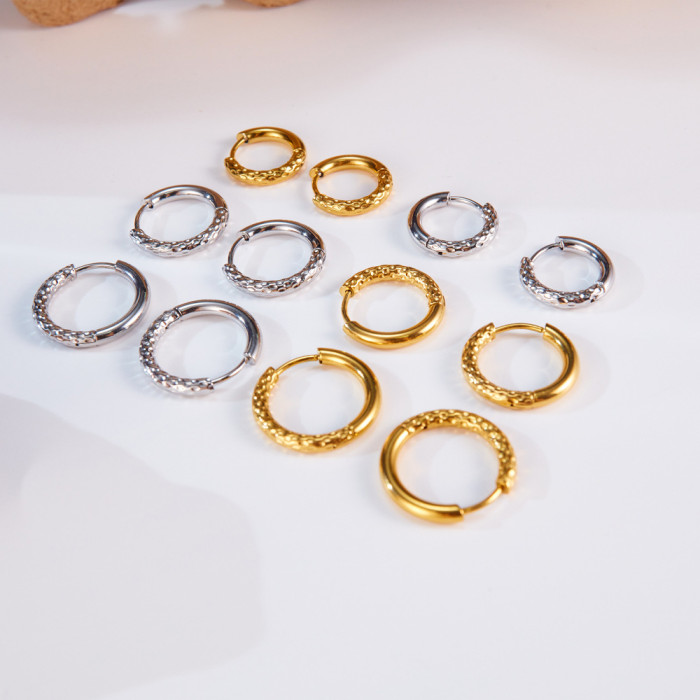 Ornament Wholesale Titanium Steel Simple Bracelet Earrings Stainless Steel Circle Women's Earrings