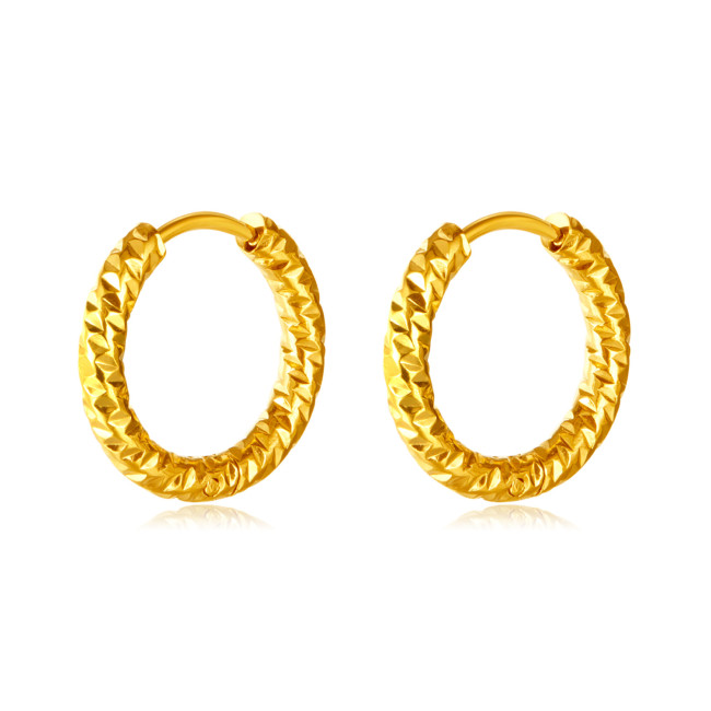 Ornament Titanium Steel Earrings Simple Stainless Steel Geometric round Ring Earrings Female