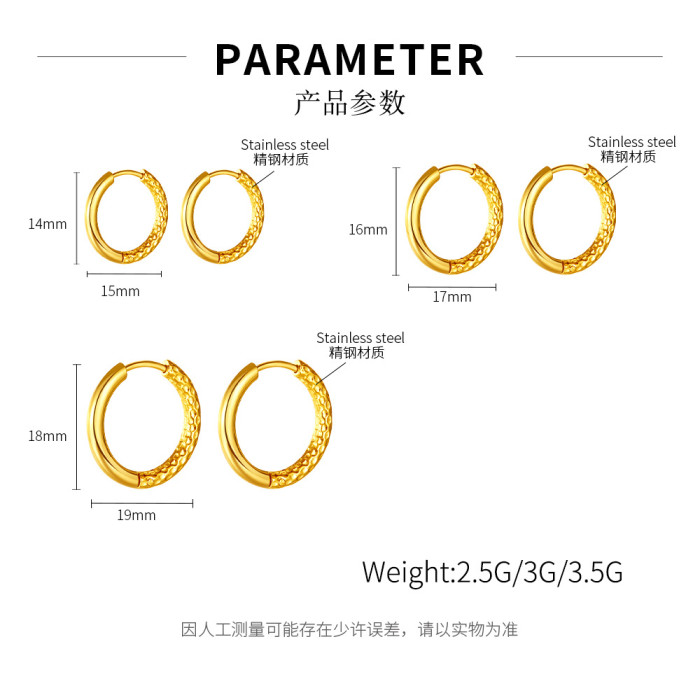 Ornament Wholesale Titanium Steel Simple Bracelet Earrings Stainless Steel Circle Women's Earrings