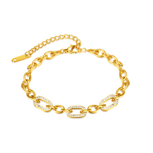 Fashion Titanium Steel Jewelry Wholesale Stainless Steel Ins Diamond Bracelet for Women