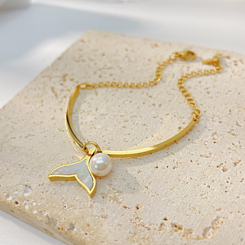Jewelry Summer New Fishtail Shell Bracelet Fashion Stainless Steel Bracelet for Women