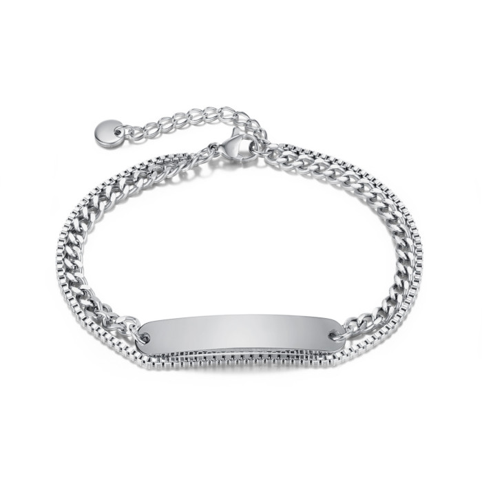 Ornament Fashion Titanium Steel Double-Layer Summer Stainless Steel Long Bracelet for Women