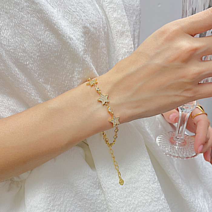 Ornament Personality Copper Jewelry Fashion Diamond Bracelet for Women