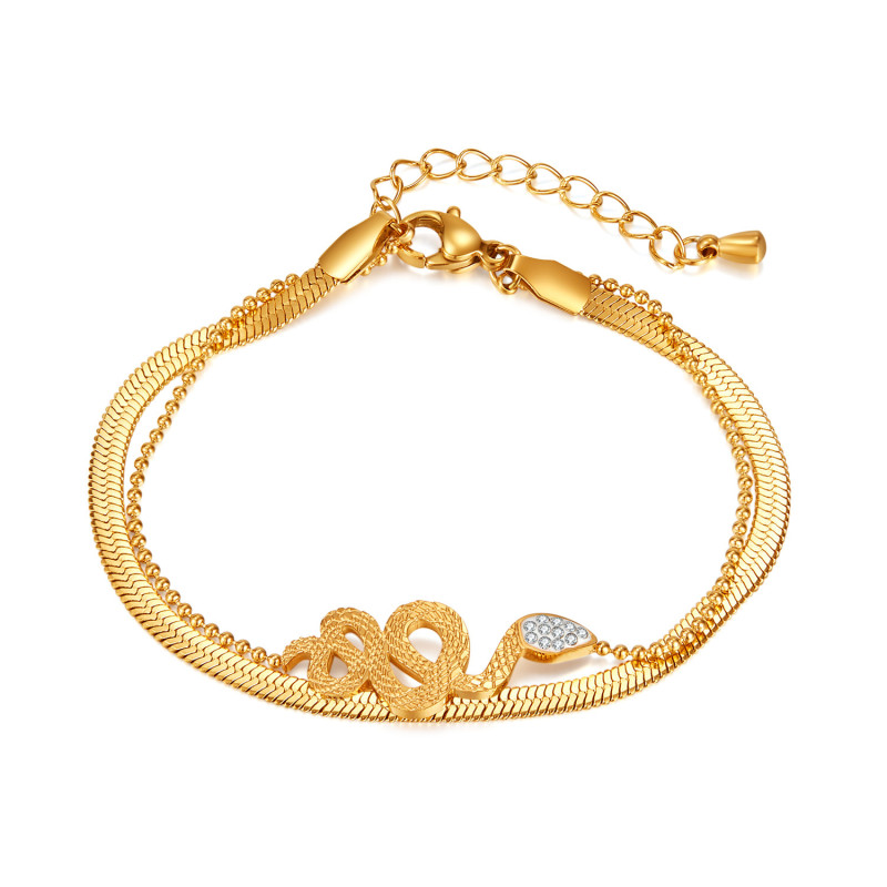 Jewelry Fashion Titanium Steel Blade Chain Bracelet Personality Retro Stainless Steel Snake Bracelet