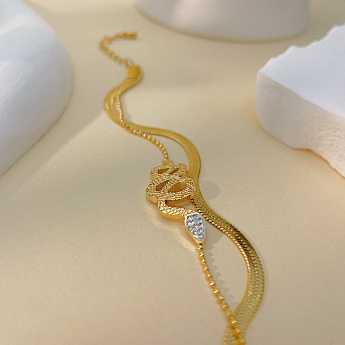 Jewelry Fashion Titanium Steel Blade Chain Bracelet Personality Retro Stainless Steel Snake Bracelet