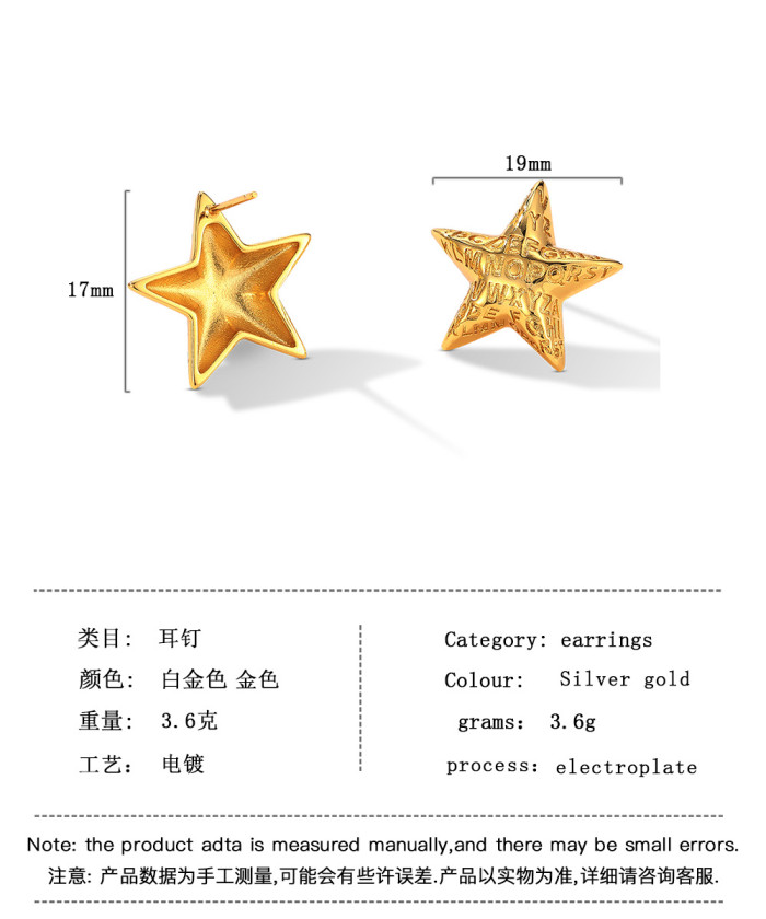 925 Silver Needle Simple Gold Fashion Gold Plated Personalized Ear Studs