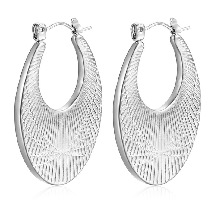 Elegant Round Earrings for Women Girls Luxury Stainless Steel Hoop Earrings Vintage Wedding Engagement Aesthetic Jewerly