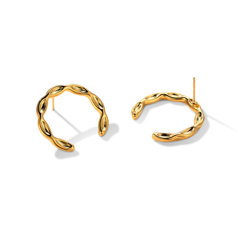 925 Silver Stud Earrings Gold-Plated Simple Earings for Women