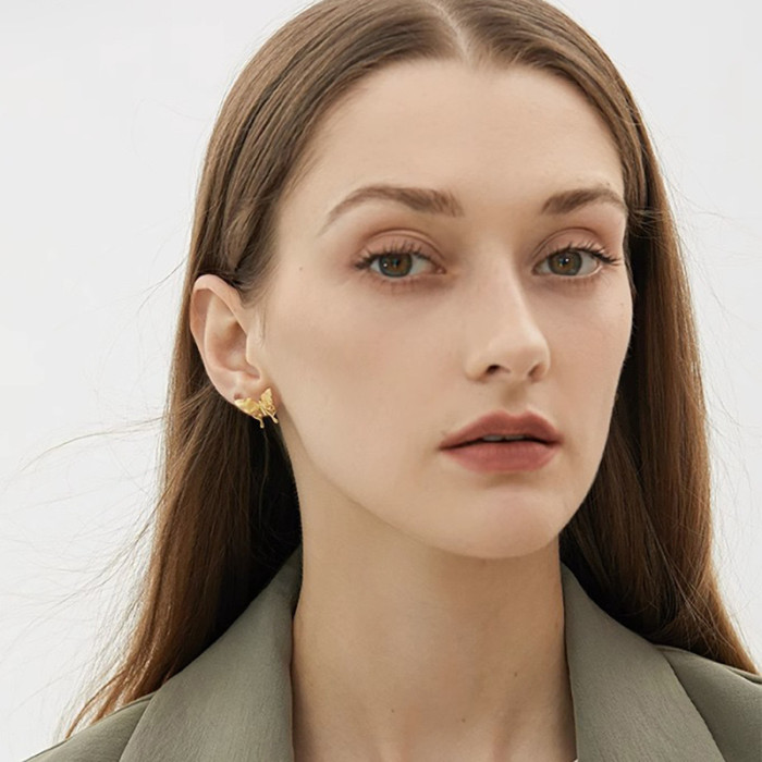 925 Silver Needle Ins Irregular Earrings Trendy Stylish Earrings Jewelry for Women