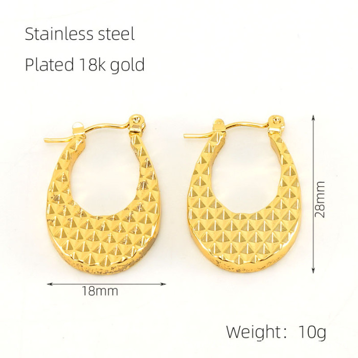 Stainless Steel Hoop Earrings Women Earrings Men Punk Hiphop Bijoux Gift Fashion Plated 18K Gold Jewelry Piercing Accessory