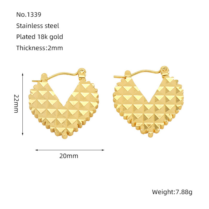 Chic Heart Earring Stainless Steel Hoop Earring for Women Girls Hypoallergenic Jewelry
