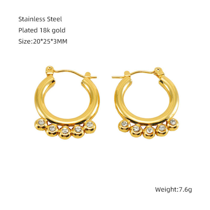 Classic C Shape Earring Stainless Steel Thick Hoop Earrings for Women Gold Plated Metal Geometric Earrings Creative Jewelry Gift