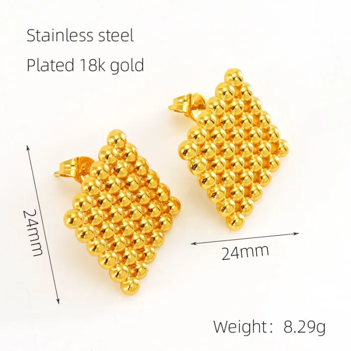 Stainless Steel Embossing Ear Studs Earring Posts for Earrings Piercing Jewelry