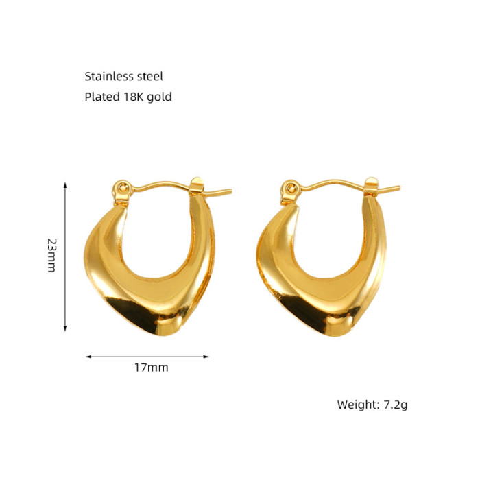 Dainty Geometric Stainless Steel Hoop Earrings for Women Girls, Gold Color Dangle Earring Birthday Party Gifts To Mom Girlfriend
