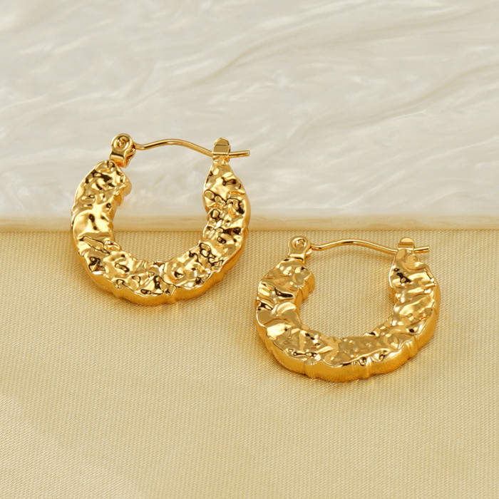 Classic Stainless Steel Ear Buckle for Women Trendy Gold Color Small Large Circle Hoop Earrings Punk Hip Hop Jewelry Accessories