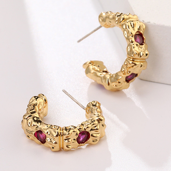 Fashion  Stud Earrings 925 Silver Needle Anti Allergy Ear Ring for Women Elegant Party Jewelry