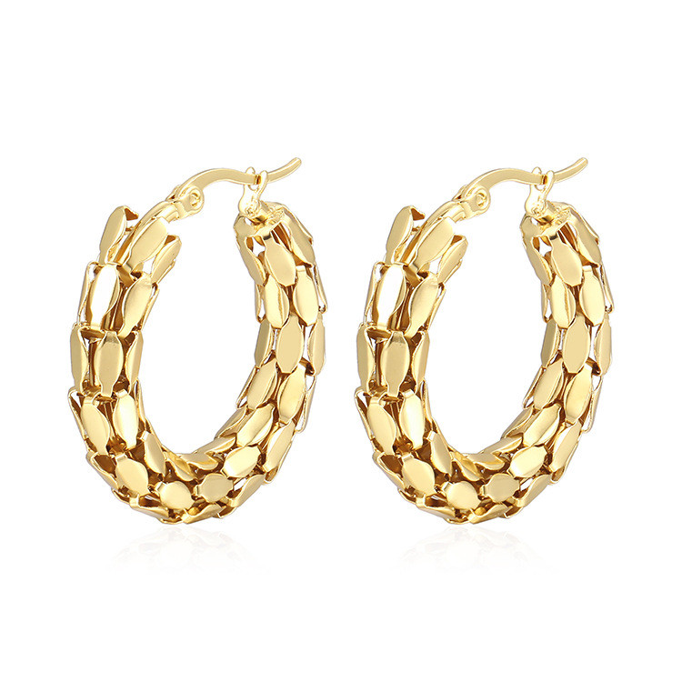 Round Circle Geometric Hoop Earrings for Women Vintage Gold Color Wedding Party Statement Earrings Jewelry