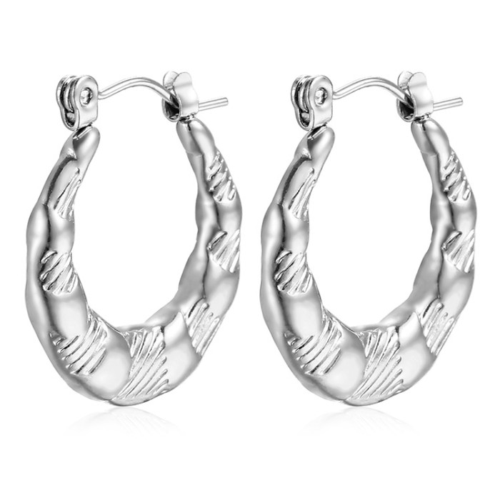 Stainless Steel Hoop Earring Fashion New Design Irregular Minimalist Earrings for Women Fashion Jewelry Gift