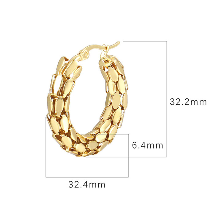Round Circle Geometric Hoop Earrings for Women Vintage Gold Color Wedding Party Statement Earrings Jewelry