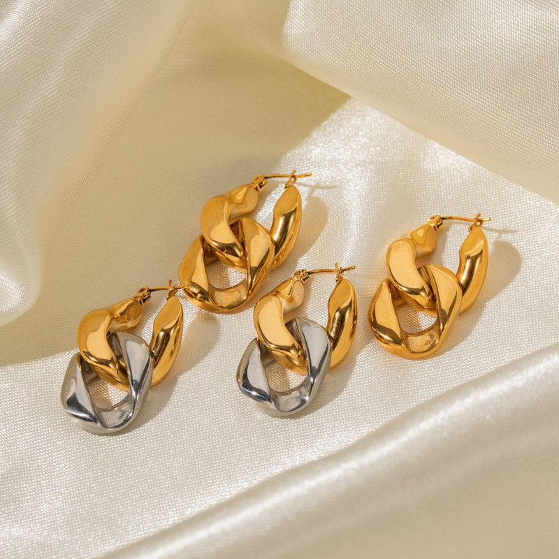 Fashion Stainless Steel Gold Color Long Tassel Earrings for Women Simple Geometric Unique Korean Earrings Wedding Jewelry Gifts