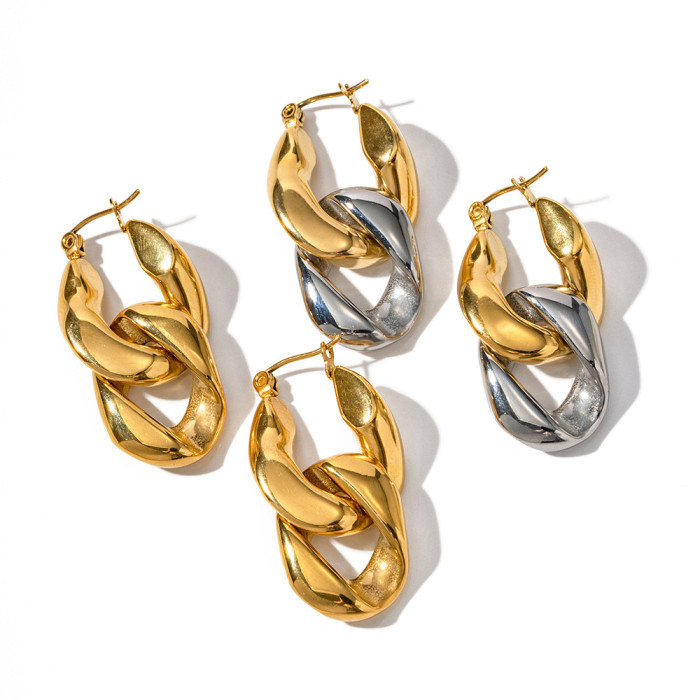 Fashion Stainless Steel Gold Color Long Tassel Earrings for Women Simple Geometric Unique Korean Earrings Wedding Jewelry Gifts