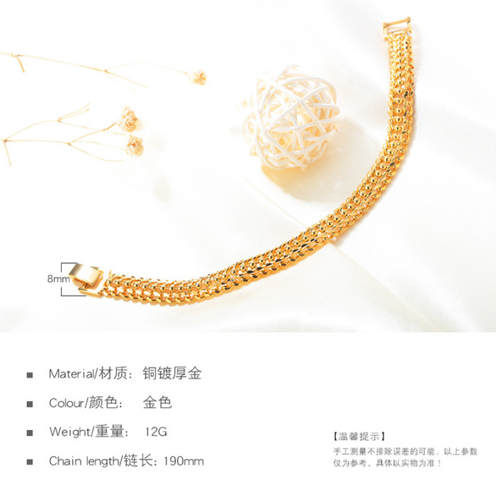 Fashion Valentine's Day Creative Gift Copper Gold Plated Lady Gold Bracelet  for Women Men Jewelry