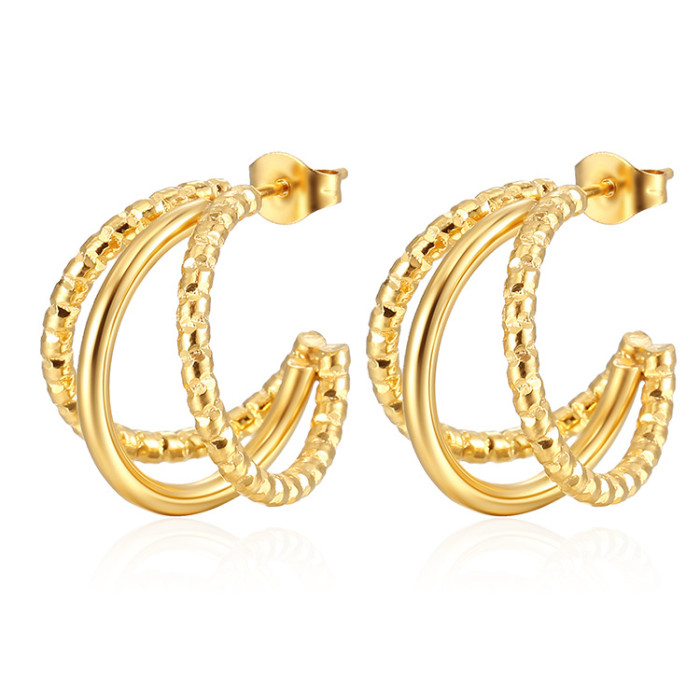 Punk Trend C-shaped Hoop Earrings Exaggerate Ultra Thick Metal Earrings Fashion Party Women's Summer Aesthetics Jewelry