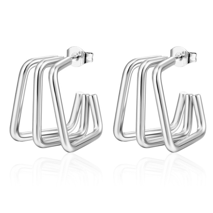 Chunky  Hoop Earring for Women Gold Color C Shape Ear Cuff Stud Tube Thick Earclips Jewelry Gifts