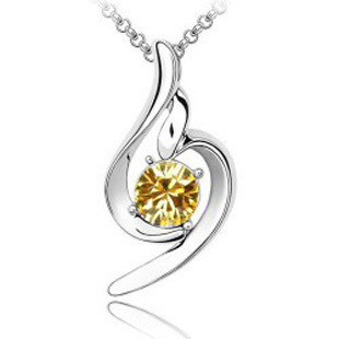 Dainty Female Zircon Crystal Jewelry Pendant Necklace for Women Luxury Geometry Wedding Chain Necklace