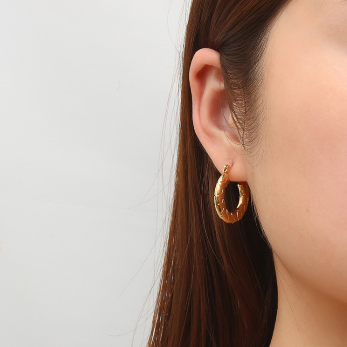 C Shaped Earrings for Women Gold Color Stainless Steel Earrings TrendWedding Couple Jewelry