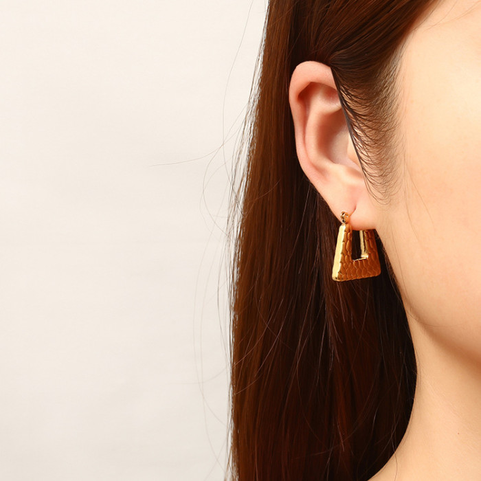 Vintage Triangles Stainless Steel Earrings Unisex Punk Hoop Earrings for Women Men  Jewelry
