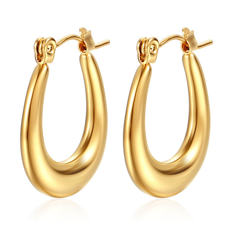 316 L Stainless Steel Vintage  Hoop Earrings for Women Punk Earrings Trendy Gold Color Silver Color Earrings Jewelry