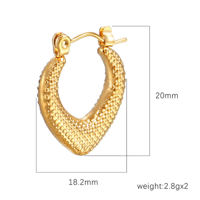 Stainless Steel Star Heart Earrings for Women Fashion Gold Silver Color Blocked Geometric Round Hoop Earrings  Jewelry