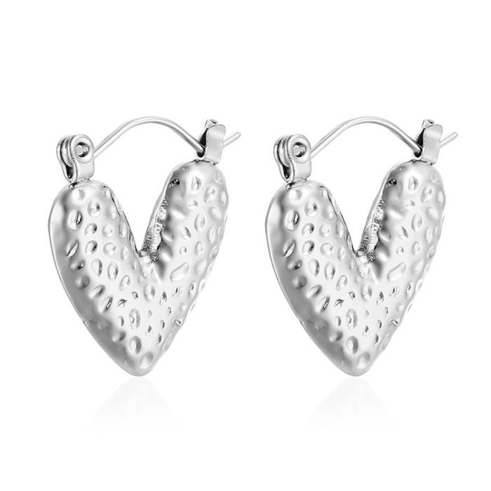 316L Stainless Steel Heart Earrings Sweety Hoop Earring Gold Silver Color for Women Jewelry Accessories
