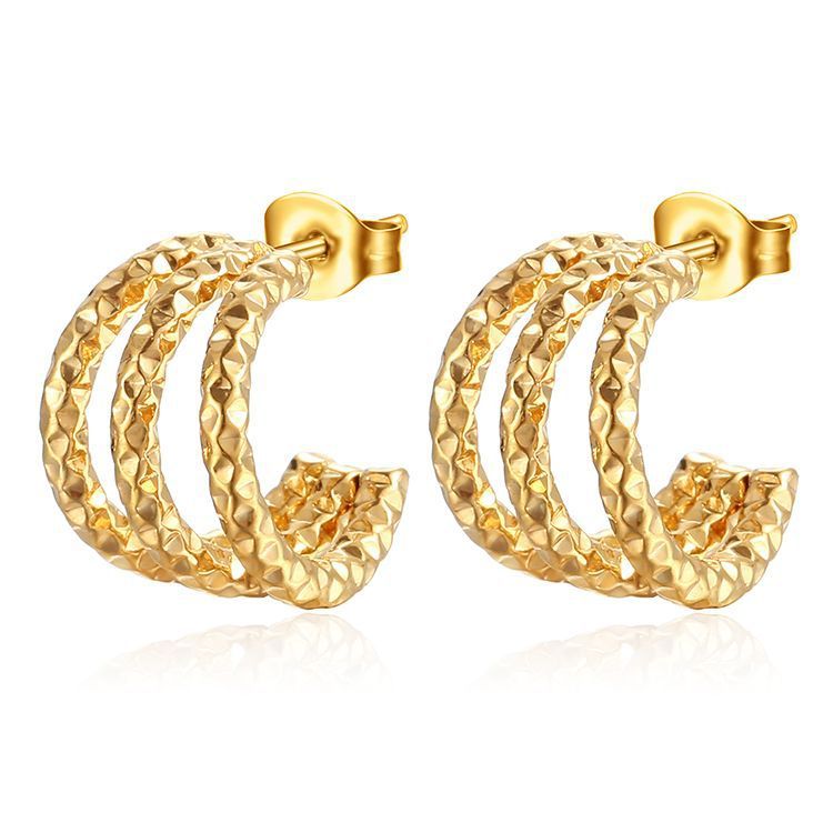 Inoxidable Multilayer Tube Hoop Earrings Gold Color Silver Tone High Quality Earring Fashion Jewelry Wedding