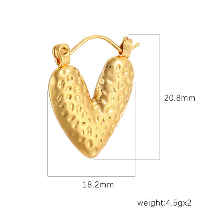 316L Stainless Steel Heart Earrings Sweety Hoop Earring Gold Silver Color for Women Jewelry Accessories