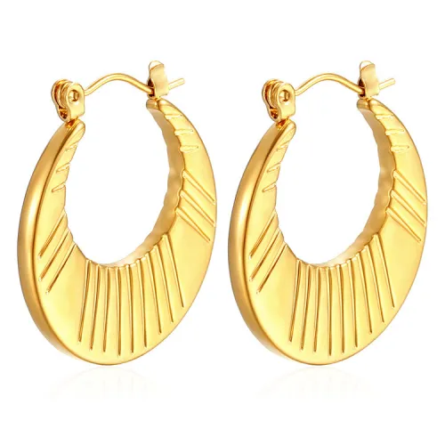 Elegant Earrings for Women Girls Luxury Stainless Steel Hoop Earrings Vintage Wedding Engagement Aesthetic Jewerly