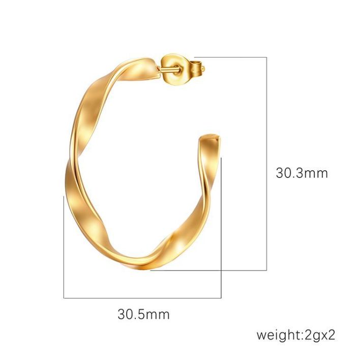 Stainless Steel Earrings for Women Trending Classic Gold Color Hoop Earrings  in Circle Ear Jewelry aretes mujer