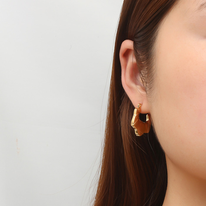 Luxury Brand Designer Letter V Hoop Earrings Golden Vintage Stainless Steel Earrings Simple Hip-Hop Party Girl Jewelry