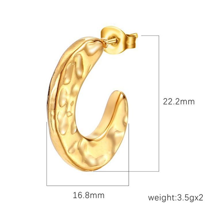 316L Stainless Steel Earrings for Women Gold Color Jewelry Punk Piercing Hoop Ear Decoration Fashion Accessories
