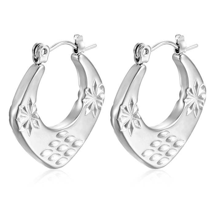 Tainless Steel Tube Hoop Earrings for Women Punk Statement Earrings Brincos Fashion Jewelry