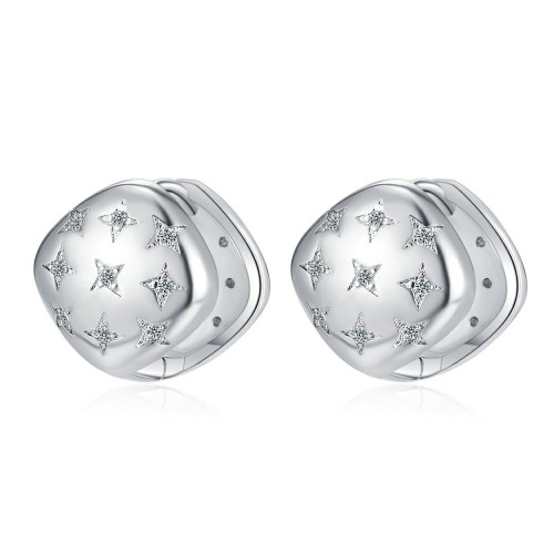 Three-Dimensional Square Earrings XINGX Inlaid Zircon Personality