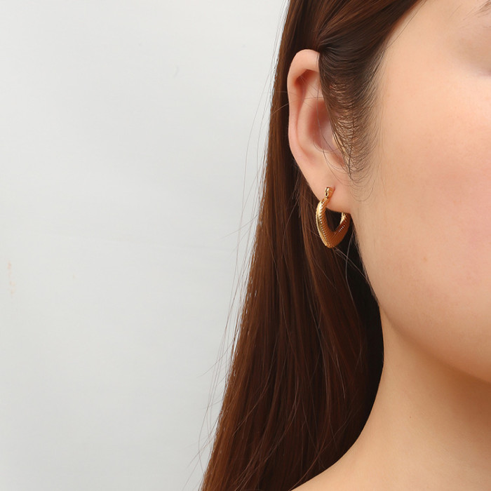Stainless Steel Star Heart Earrings for Women Fashion Gold Silver Color Blocked Geometric Round Hoop Earrings  Jewelry
