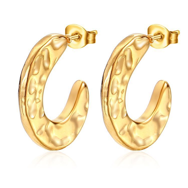 316L Stainless Steel Earrings for Women Gold Color Jewelry Punk Piercing Hoop Ear Decoration Fashion Accessories