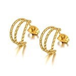 Inoxidable Multilayer Tube Hoop Earrings Gold Color Silver Tone High Quality Earring Fashion Jewelry Wedding