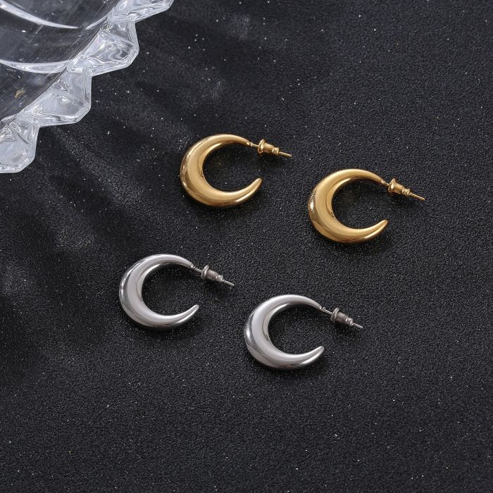 Stainless Steel Circle Hoop Earrings for Women Golden Big Thick Earrings Fashion Jewelry Accessories