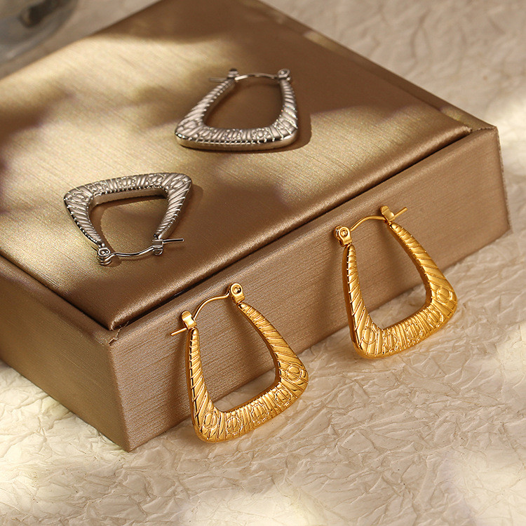 Minimalist Stainless Steel Hoop Earrrings for Women Gold Color Metal Circle Earrings Vintage Girls Party Jewelry Gifts