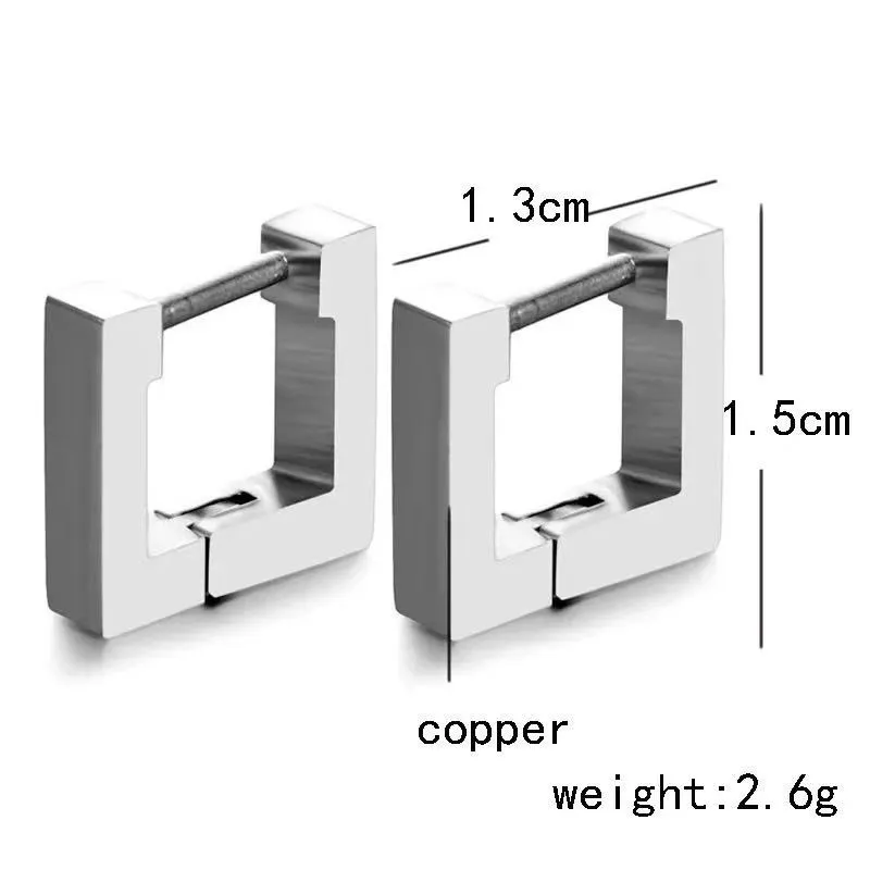 Square Geometric Earrings for Women Rectangular Gold Color Hoop Earrings Stainless Steel Earrings Trendy Jewelry Gifts