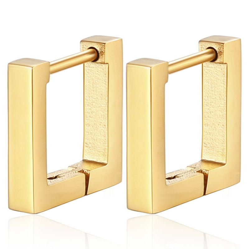 Square Geometric Earrings for Women Rectangular Gold Color Hoop Earrings Stainless Steel Earrings Trendy Jewelry Gifts